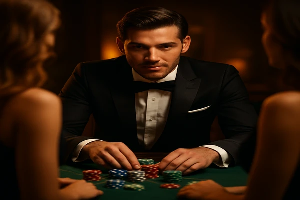 একজন মহিলা একটি ল্যাপটপে অনলাইন গেম উপভোগ করছেন, চারপাশে জ্বলজ্বল করা জু-গেমিং প্ল্যাটফর্ম-আবহ ছড়িয়ে পড়েছে